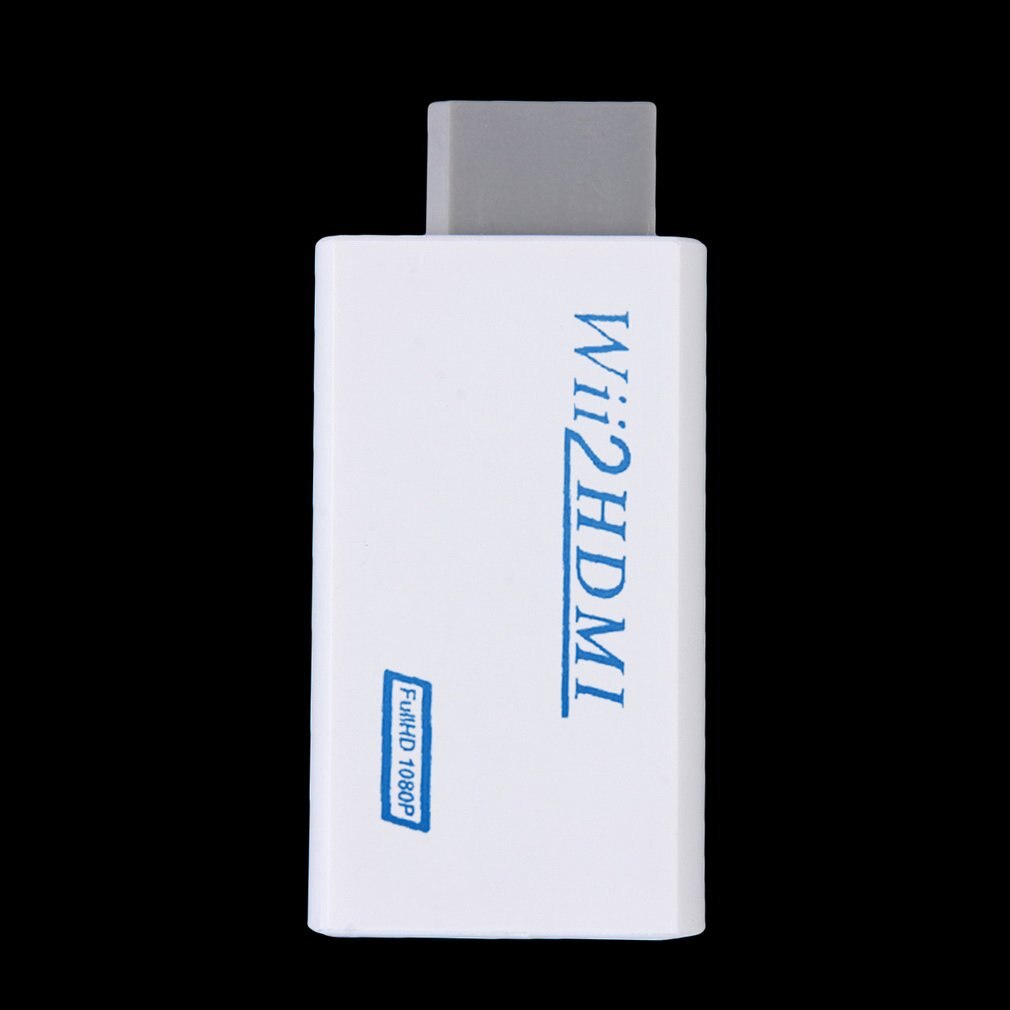 White Plastic Wii to HDMI Wii2HDMI Adapter Converter Full HD 1080P Output Upscaling 3.5mm Audio Video Output