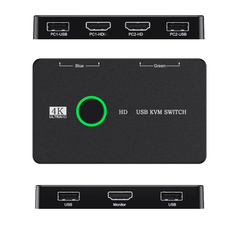 KVM Switch HDMI-Compatible 2 Port Box USB HDMI Switch for 2 Computers Share Keyboard Mouse Printer USB Swltch Splitter