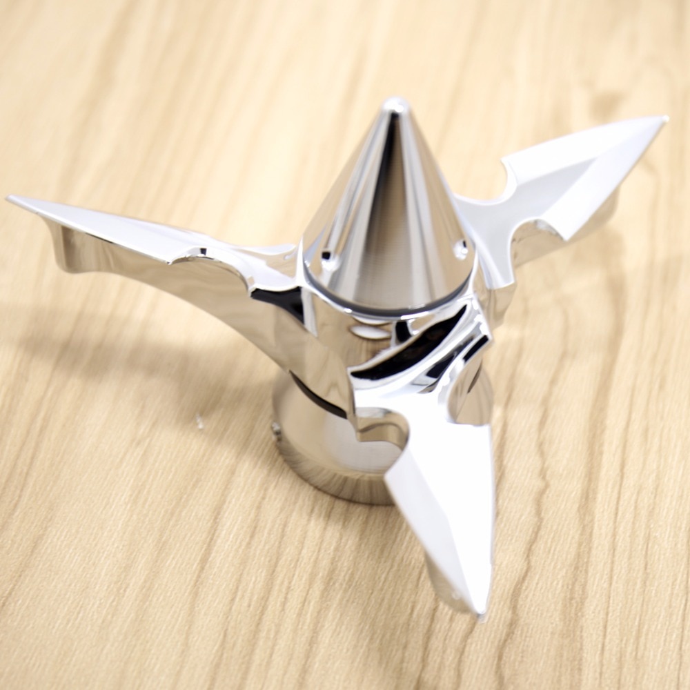 Chrome Spun Blade Spinning Axle Caps Chrome Fit Harley Motorcycle Sportster Road Glides Electra Glides