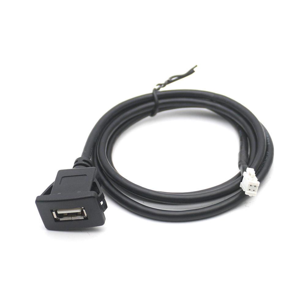 Adaptateur USB femelle pour autoradio, panneau de montage sur tableau de bord, câble d'extension pour Android, lecteur de limitation, interface, 4 broches, 6 broches: Rose