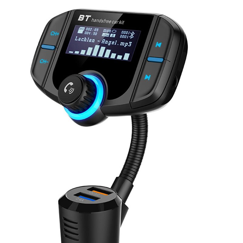 Bt70 Fm Transmitter Car Radio Bluetooth Kit Dual USB Qc3.0 Wireless Mp3 Player Charger Adapter Hands-Free Bt Tuner