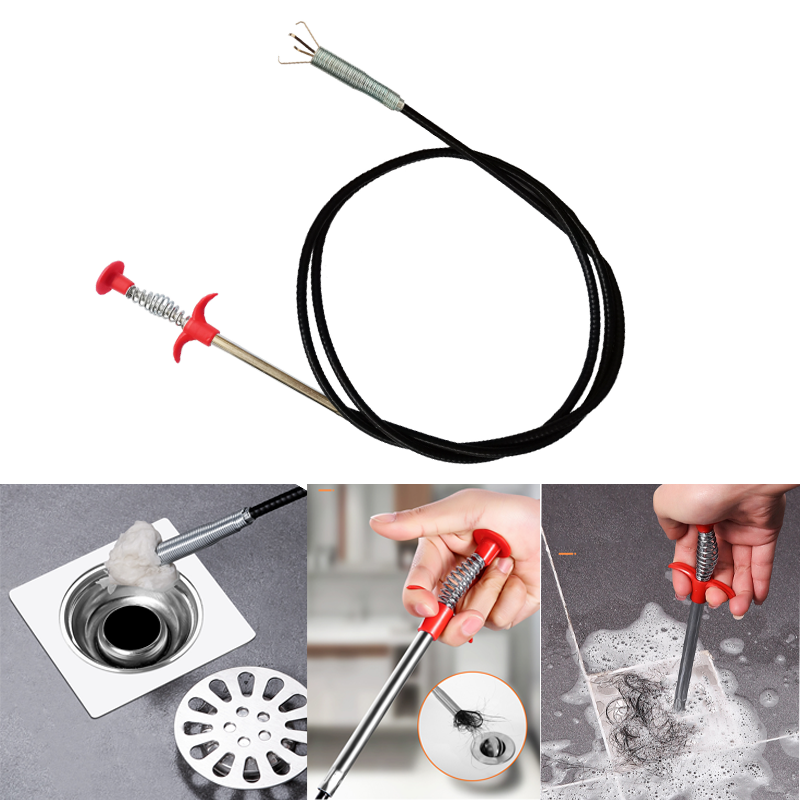 1.6M/2M/3M Drain Snake Spring Pipe Dredging Tool Flexible Spring Drain Snake For Kitchen Sink Bathroom Tub Toilet Home Tools