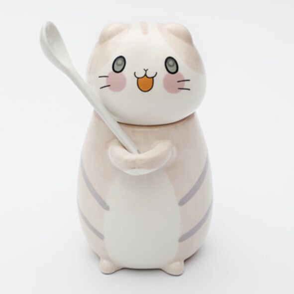 Ceramic Cute Cartoon Cat Coffee Mug Set Animal Breakfast Milk Tea Cup With Dessert Tray Office Drinkware Novelty: K