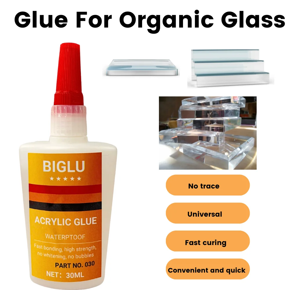 Transparenter flüssiger Sofortkleber für Acryl, organisches Glas, PMMA-Gremium, PC, 30 Sekunden schnelles Binden, wasserfester Kleber