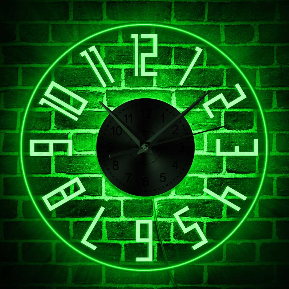 Easy To Read Big Numbers Modern Decor Silent Quartz Wall Clock LED Lighting Illuminated Wall Clock Home Decor For Elder