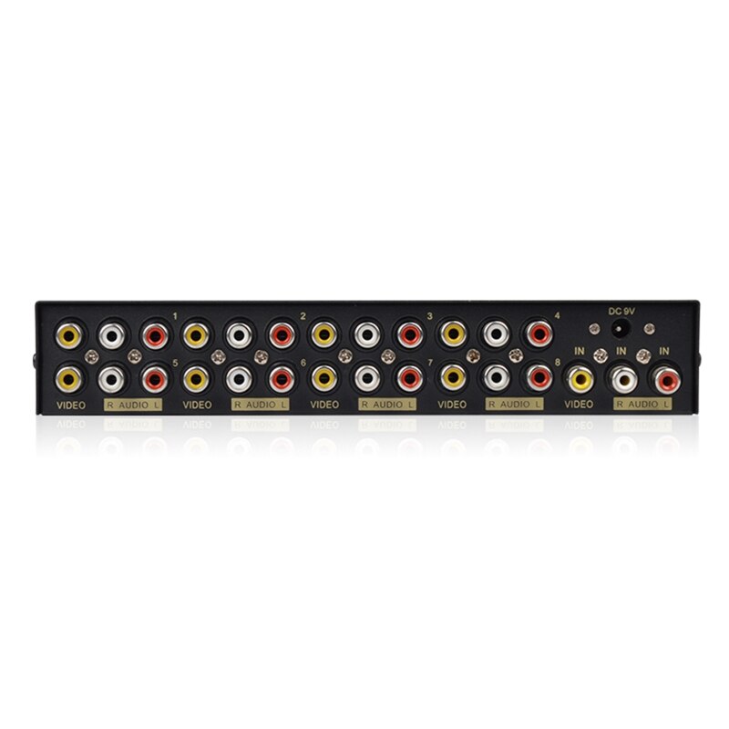 8-Weg Composiet Rca Av Splitter 1X8 Video 1 In 8 Out Selector Box Splitter Distributeur Voor Stb Dvd hdtv