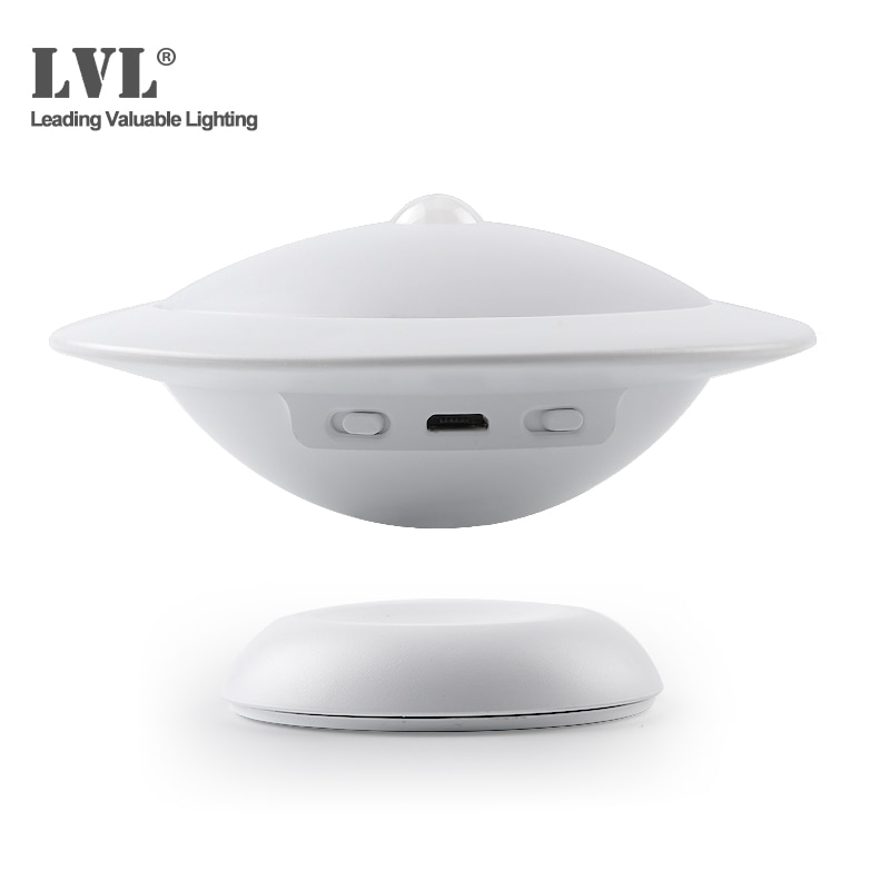 UFO Motion Sensor LED Night Light Rechargeable 360 Degree Rotating Security Wall lamp for Bedroom Stair Cabinet Toilet lights