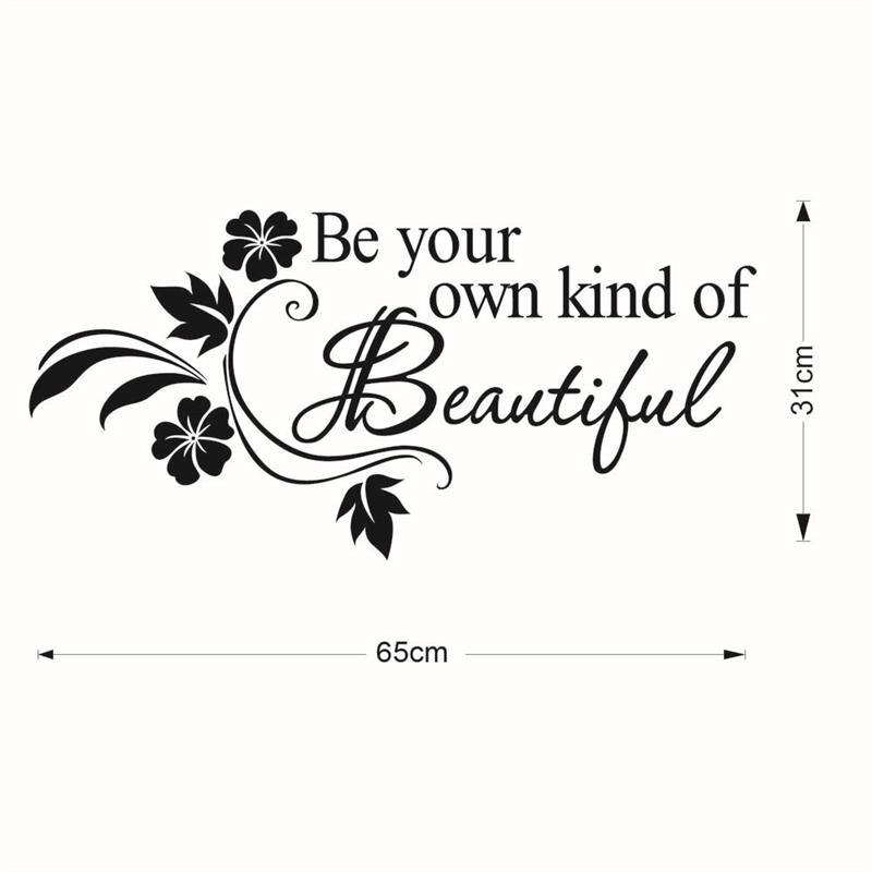 Be your own kind of beautiful vinyl wall sticker quotes lettering words for kids girls bedroom bathroom home decor decal