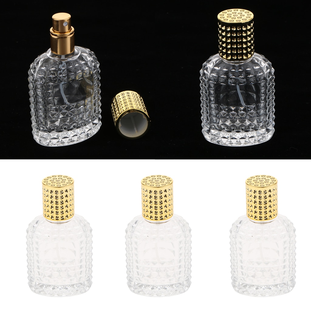 3x ananas glas parfume flaske æteriske olier flaske beholder guld 50ml