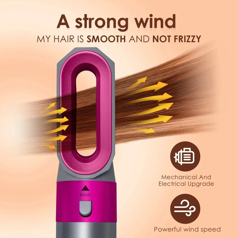 5-in-1 Föhn Kam Set Professionele Krultang Stijltang Styling Tool Airwrap Föhn Huishouden