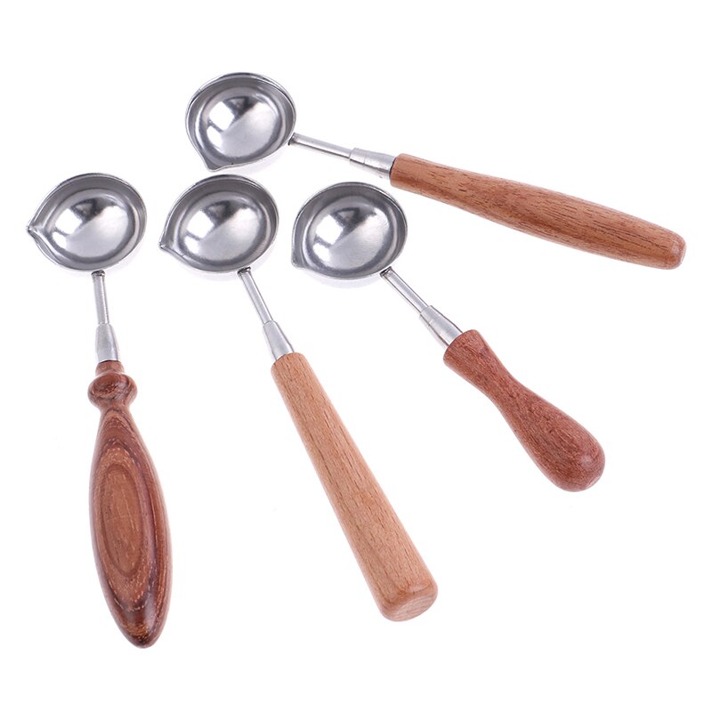 1PCS Wooden Handle Spoon Special Wax Sealing Melting Spoon For Scrapbooking Wax Spoon Retro Wax Seal Stamp Accessories
