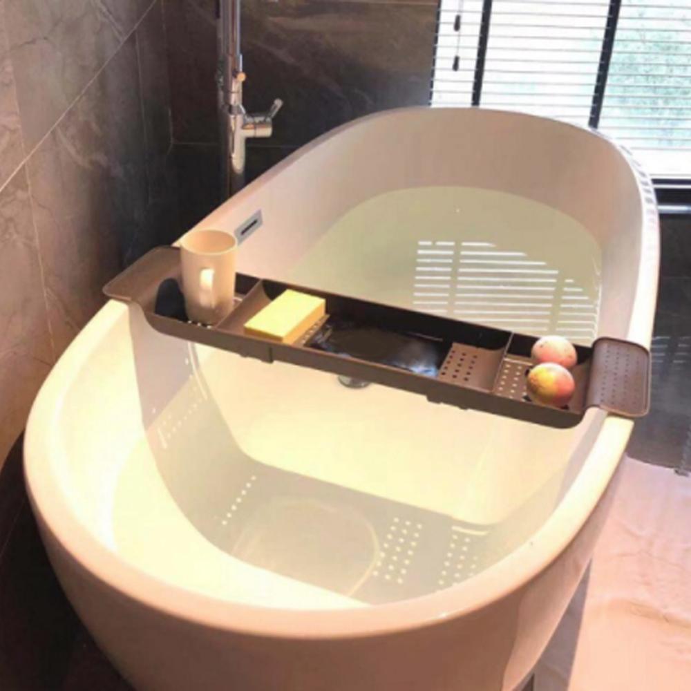 Bad Rack Badkamer Organizer Telescopische Afvoer Plastic Bad Wastafel Plank Badkamer Bad Opslag Houder