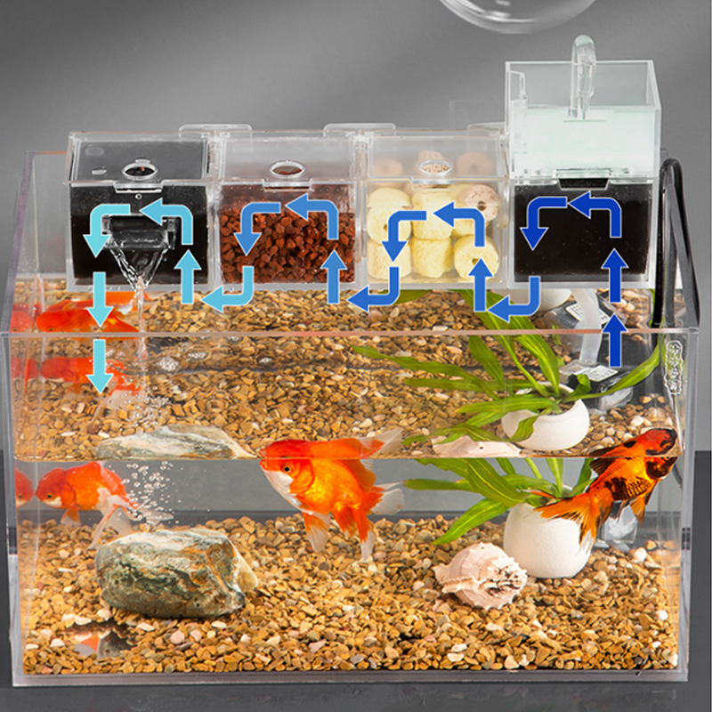 Cajas de filtro de acuario acrílicas transparentes, 6 en 1, 5 en 1, purificador de agua colgante externo para acuario y pecera, novedad de 2023