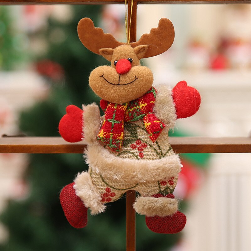 Hyvää joulua koristeet tee itse joulu joulupukki lumiukko puu riipus nukke ripustettava koriste kotiin noel natal onnellista vuotta: C