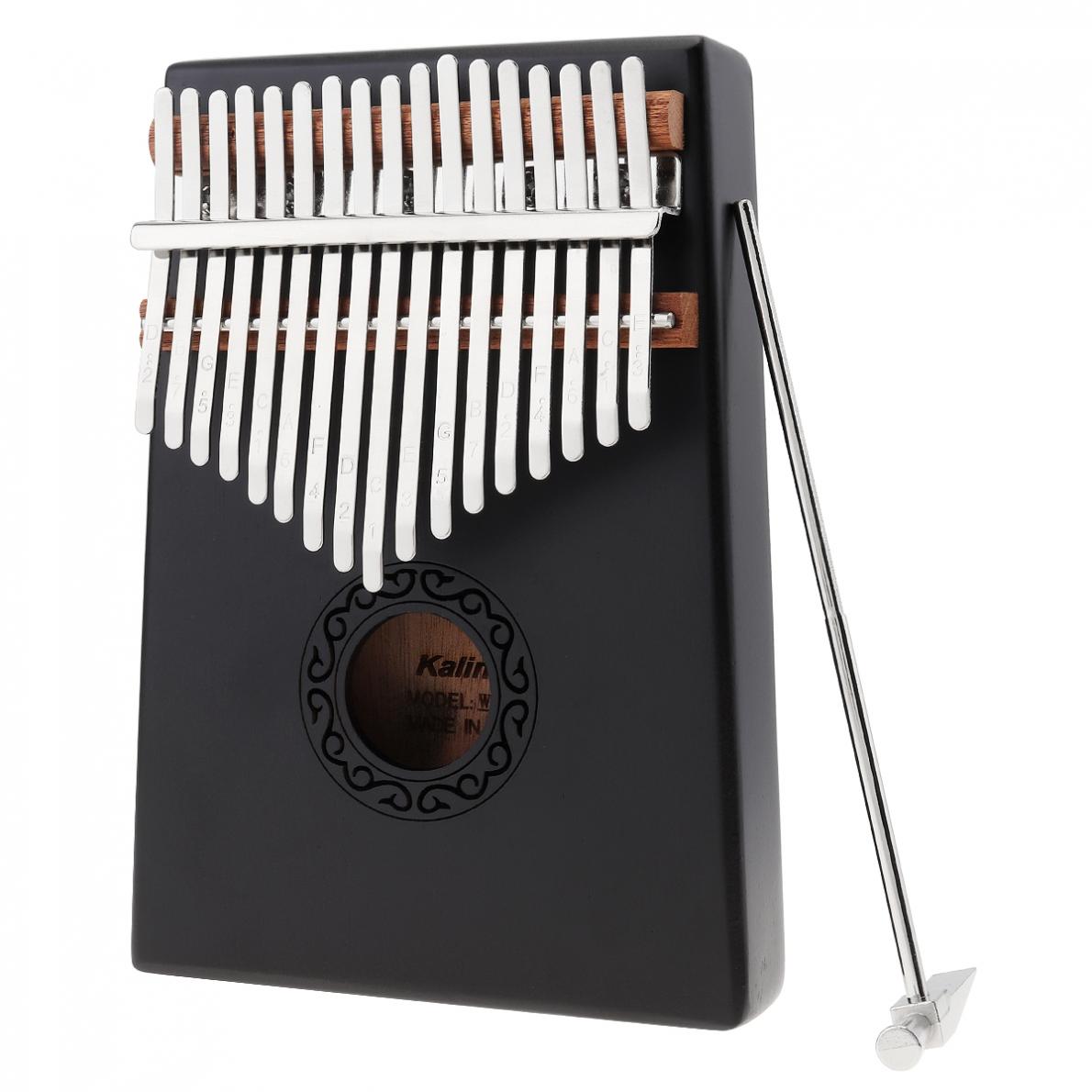 17 Key Gray Kalimba Single Board Mahogany Thumb Piano Mbira Mini Keyboard Instrument with Complete Accessories