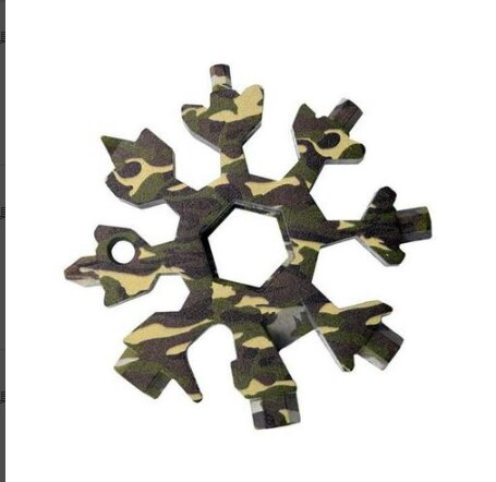 18 in 1 sneeuwvlok multitool kaart combinatie multifunctionele sneeuwvlok schroevendraaier sneeuwvlok sleutel gereedschap sneeuwvlok gereedschap kaart: 05