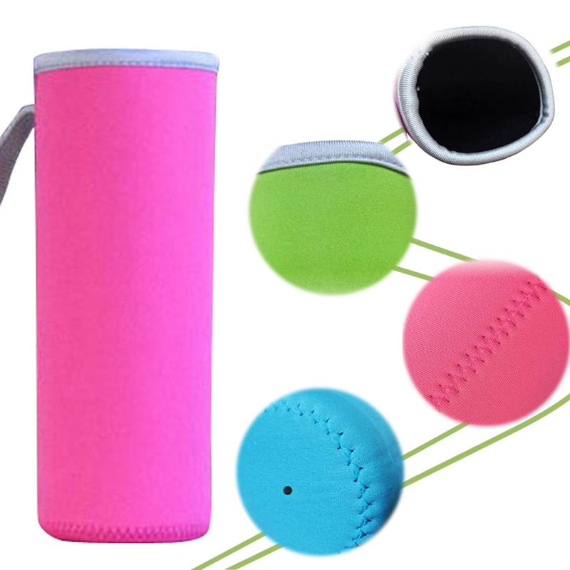 550ml urheilullinen vesipullon kansi neopreeni eriste hihalaukku laukku pussi kannettava tyhjiökuppisetti urheilu retkeilytarvikkeet: Ruusuinen 420ml