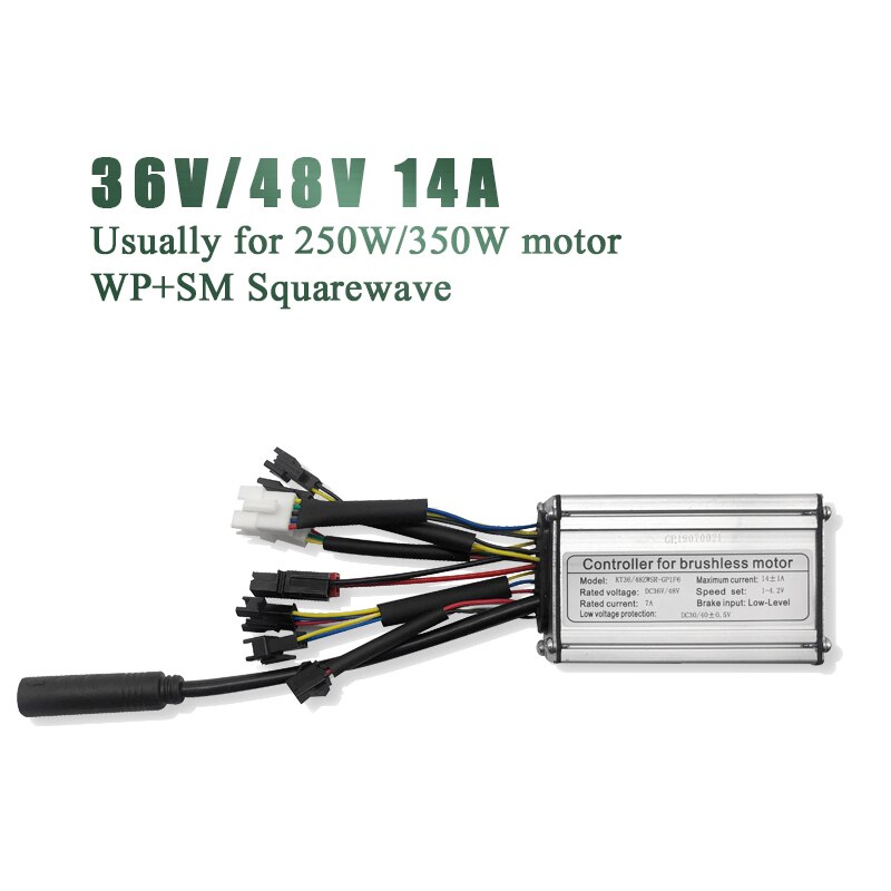 Kt ebike controller 36v 250w 350w 48v 500w 750w 1000w elcykel cykel borstlös lcd led e bike controller kt med ljus: 14a wp sm squarewave