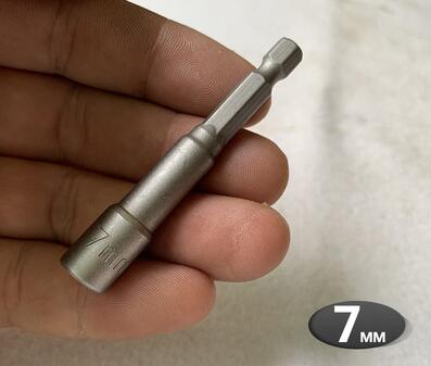 Hex Bit Socket with Magnetic, 7mm to 19mm, 65mm Long, Hexagon Socket Wrench Impact Resistant Socket for Hand /Electric Drill: 7mm