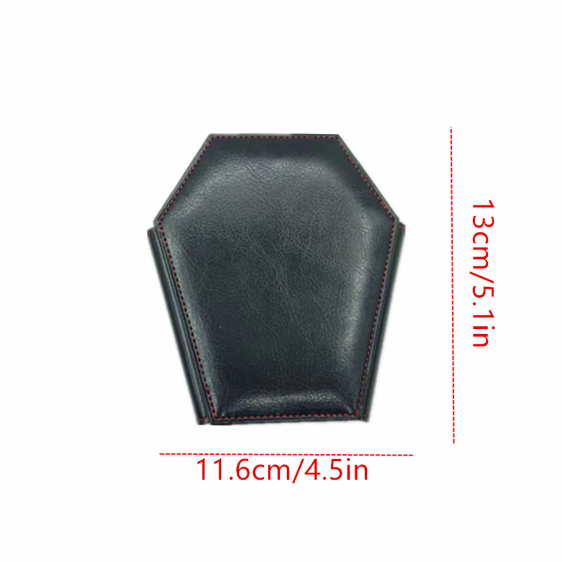 Dark Style Coffin Coin Purse Halloween Pattern Clutch Zipper Wallet PU Leather Trendy Purse