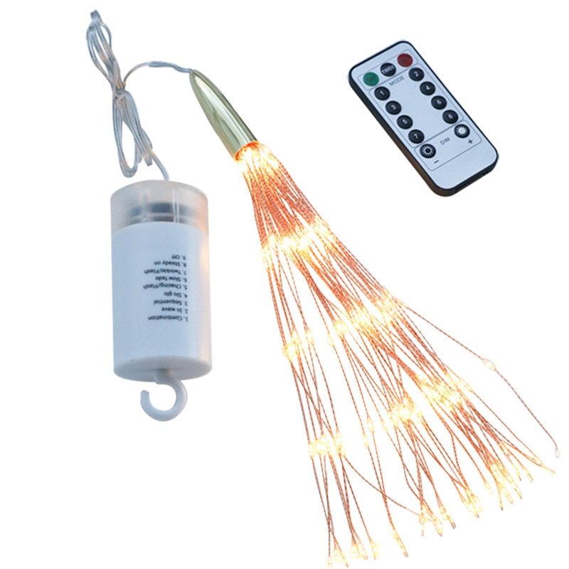 Firework Lights 200 LED Starburst Lights Battery-powered Fairy Lights Hanging Christmas Lights Party Terrace Bedroom Decoration