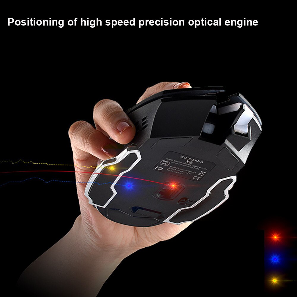 Rechargeable Mouse X8 Wireless Silent LED Backlit USB Optical Ergonomic Gaming Mouse Usb Mouse Maus For PC Laptop Tablet