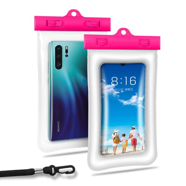 Flutuante Malote Do Telefone 6.5 ''Smartphones À Prova D' Água Caso Saco Seco Para iPhone XR X 11 Pro Max 8 Além de 7 6S Samsung Tampa Do Telefone Móvel: Pink
