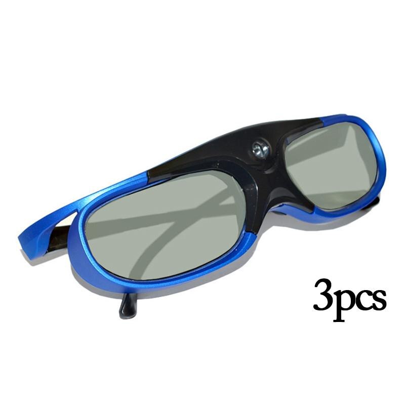 3 uds obturador activo 3D gafas DLP Link proyector específico 144HZ recargable LCD 3D gafas para BenQ Epson Hitachi proyector