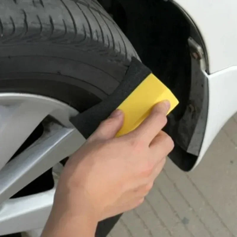 Esponja para encerar y pulir ruedas de coche, almohadilla de esponja de succión de agua, 10x6x4cm, cepillos para neumáticos, detalles automáticos, cepillo azul para ruedas de lavado de coches, 1/3 Uds.