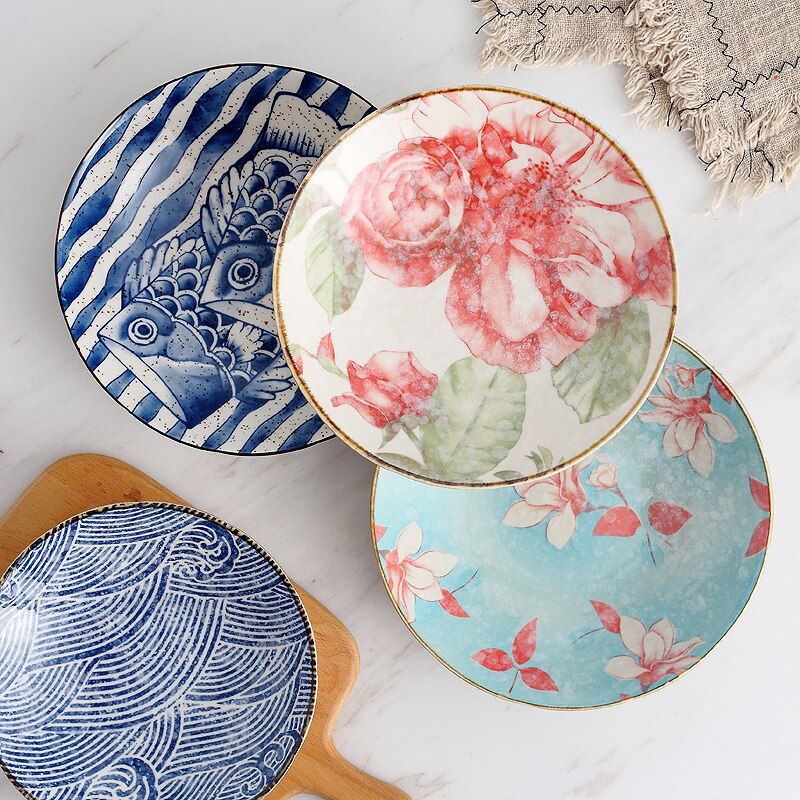 Japanese Home Dish Plate Fruit Plate Dinner Plate Cute Cutlery Set Combination Dinnerware Set Plates Plate Set