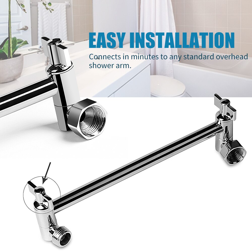 Adjustable Height Angle Shower Arm Extension With Lock Joints 11 Inch Shower Head Extension Arm For Handheld Showerhead Rainfall