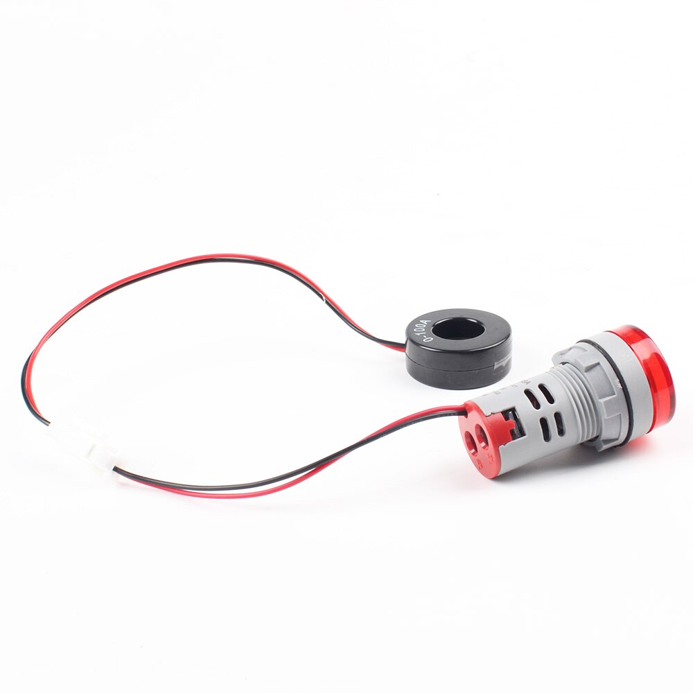 22mm 0-100A LED Ammeter meter indicator pilot light Red Yellow Green white Blue digital ammeter Current transformer