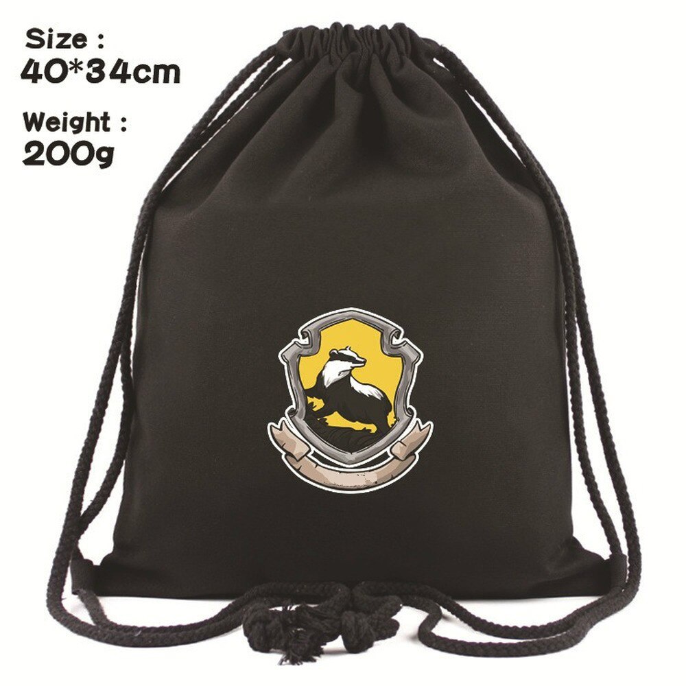 H.Potter Drawstring Canvas Backpack Men Women Shopping Bag Student School Bag Outdoor Storage Bag: 9