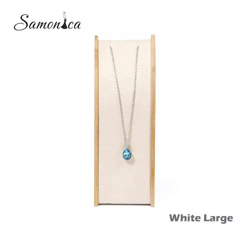 Bamboo Necklace Display Rack Storage Rack Pendant Display Organizer Jewelry Display Jewelry Storage Counter Display Stand: Beige Large