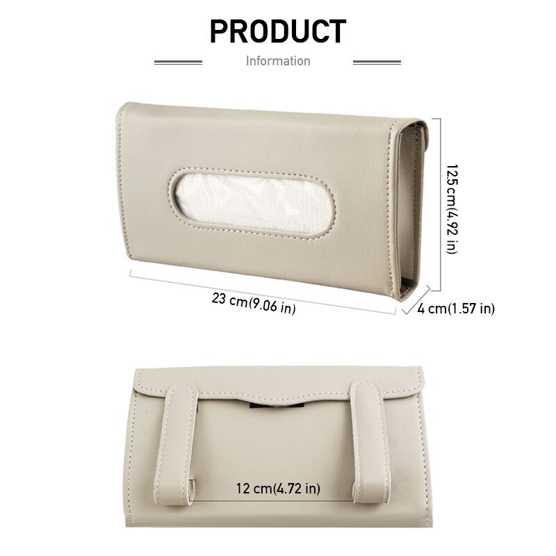 Artificial Leather Car Tissue Bag Hanging Napkin Case Universal Auto Sun Visor Paper Towel Holder Sunshade Tissue Box Accessori