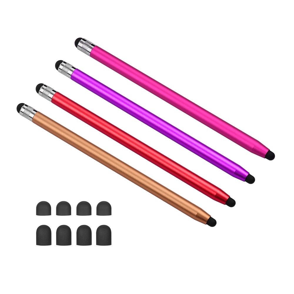 2 in 1 Universal Touchscreen Stylus Pen for All Touchscreen Tablets Cell Phones with 8 Extra Replaceable Soft Rubber Tips