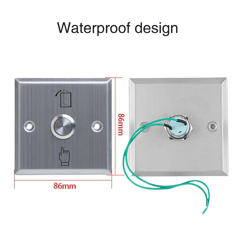 Waterproof Stainless Steel Exit Button Push Switch Door Sensor Opener Release For Lock Access Control Home Security Protection