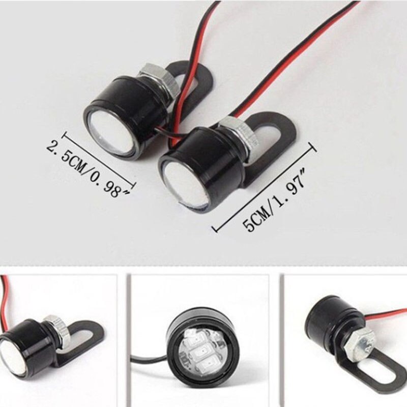 Luces de ojo de halcón fantasma para motocicleta, accesorios de lámpara de reajuste, luz LED de pedal de águila, novedad