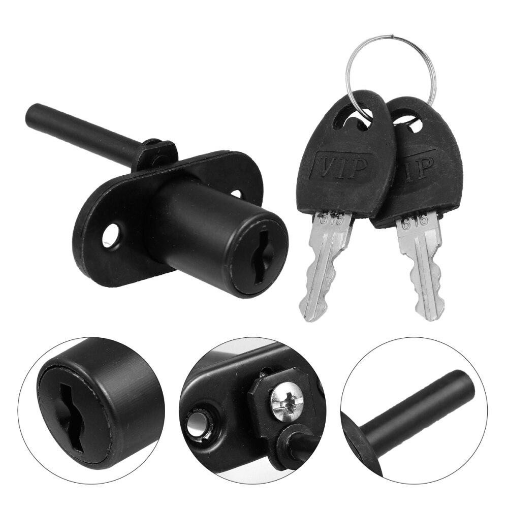 2 Pcs Office Desk Lock Central Lock Office Furniture Drawer Lock Cabinet Locker: Default Title