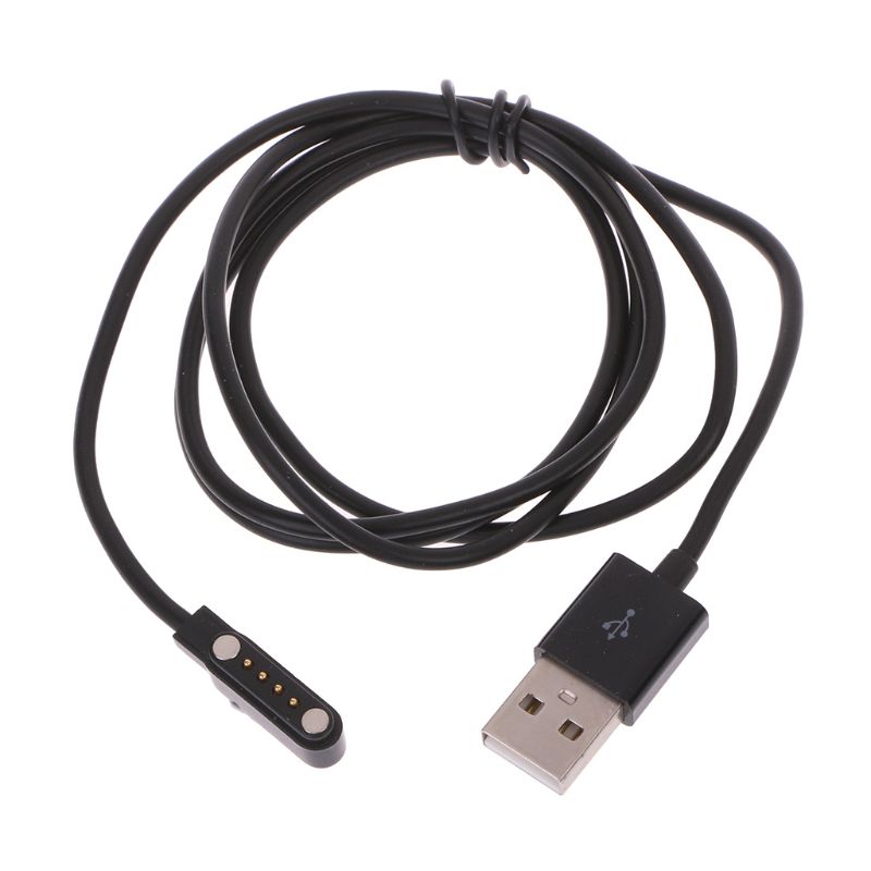 Cargador USB para reloj inteligente KW88 KW18 GT88 G3, Cables de carga magnéticos de 4 pines, negro/blanco