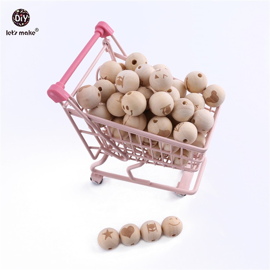 Anneau de dentition let's Make 10 pièces | Perles en bois d'érable, étoile en cœur de alimentaire, anneau de dentition en bois, de dentition, produit pour bébé