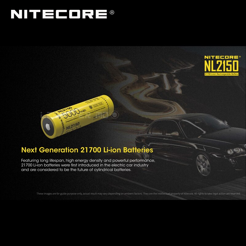 Next Generation Nitecore NL2150 Rechargeable Li-ion 21700 Battery 5000 mAh with CE &amp; ROHS Certifications