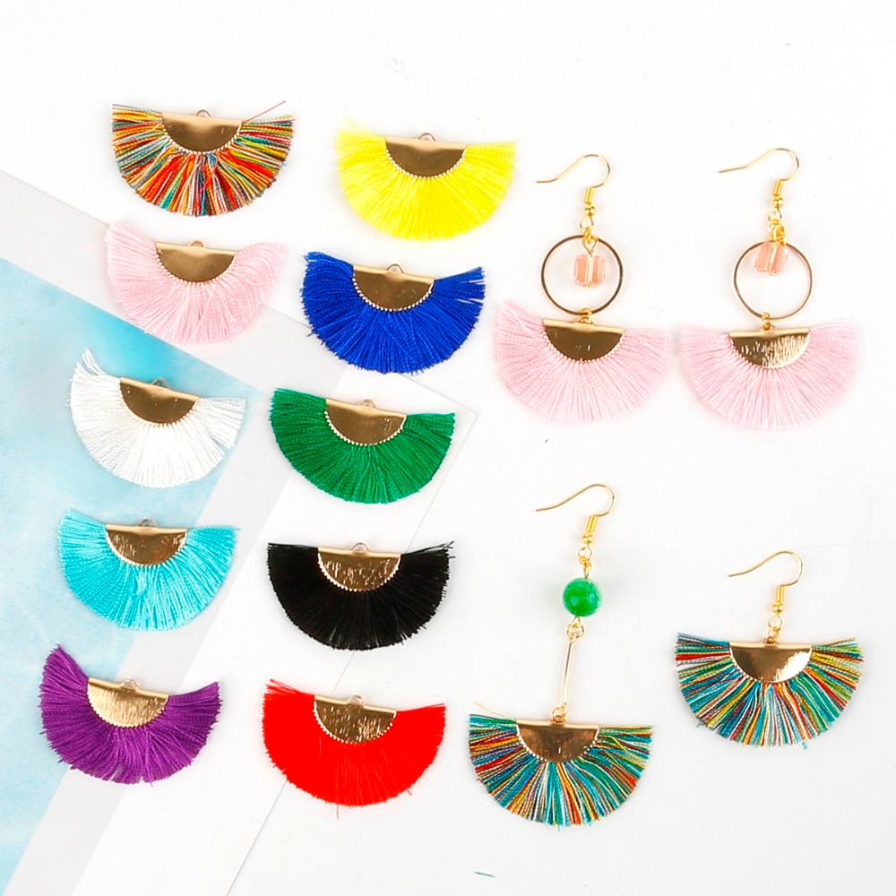 45x2 5mm/fan quaste/gold quasten/schmuck zubehör/schmuck, der/schmuck erkenntnisse/seide quasten/2 teile/beutel