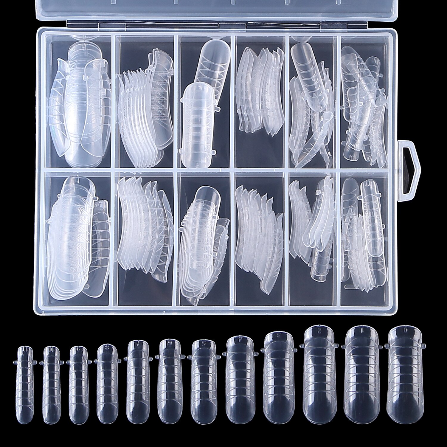 Formas de uñas de plástico, molde para uñas, Gel de construcción rápida para extensión de uñas, Ballerina, formas duales con Clips