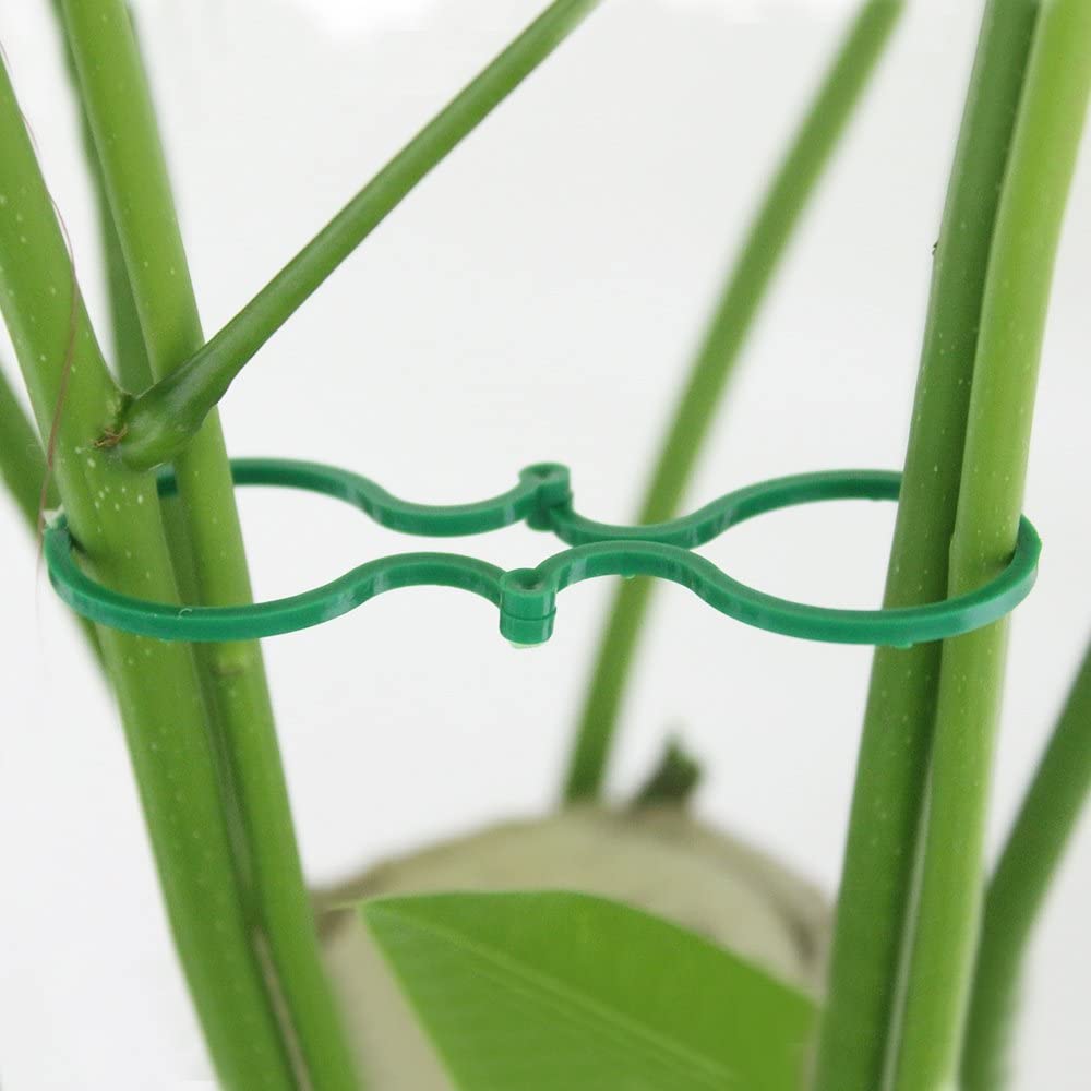 6 Pack Plant Support Stakes Garden Single Stem Plant Cage Support Rings with 12Pcs Clips for Garden Plants(45cm Long)