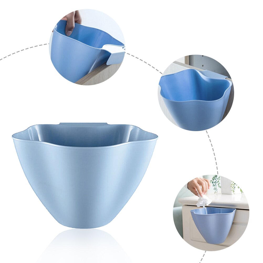 Tipo de suspensão lata de lixo originalidade cozinha armário porta plástico desktop lixo aceitar caixa mobiliário doméstico poubelle de cozinha