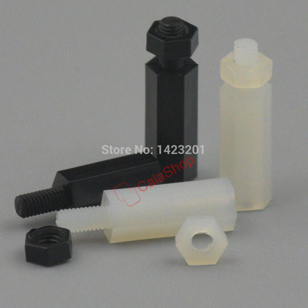 50 Teile/los M3 M4 Kunststoff Nylon verhexen Spalte Standoff Abstandshalter Phillip Schraube Mit Sechskantmuttern DIY Befestigungen