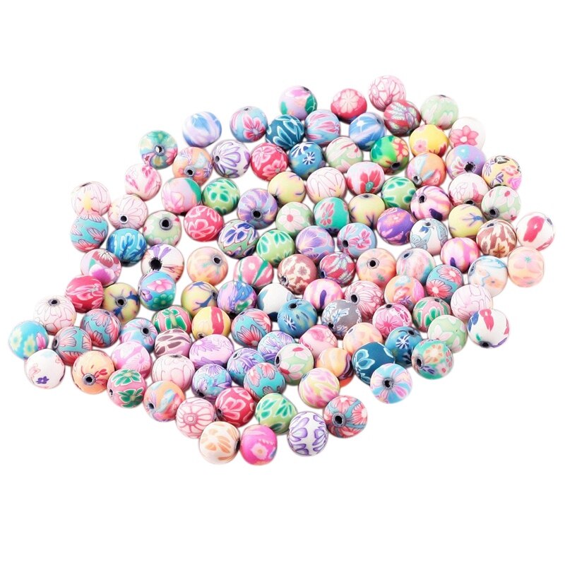 Ronde Plasticine Strass Cor&eacute;en 8 Mm Rose X1 - Perles &amp; Co
