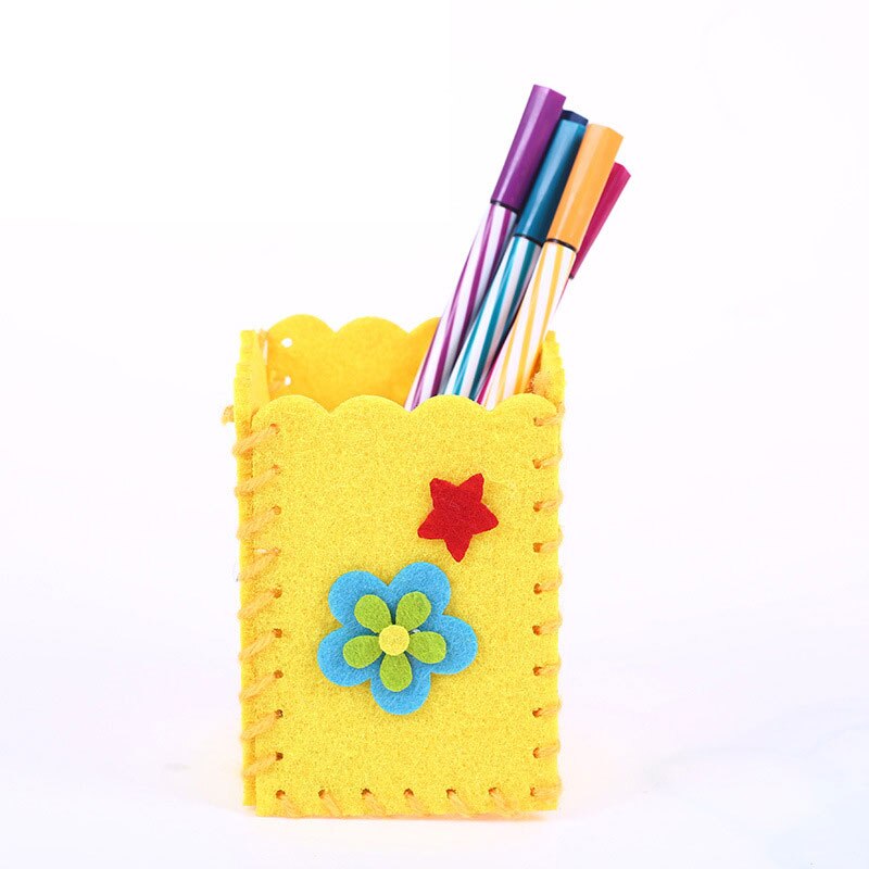 Kit de bloques de Tangram para manualidades educativas de bebé, hecho a mano bonito bolígrafo , contenedor de lápiz, soporte DIY, Kits de juguetes artesanales para niños