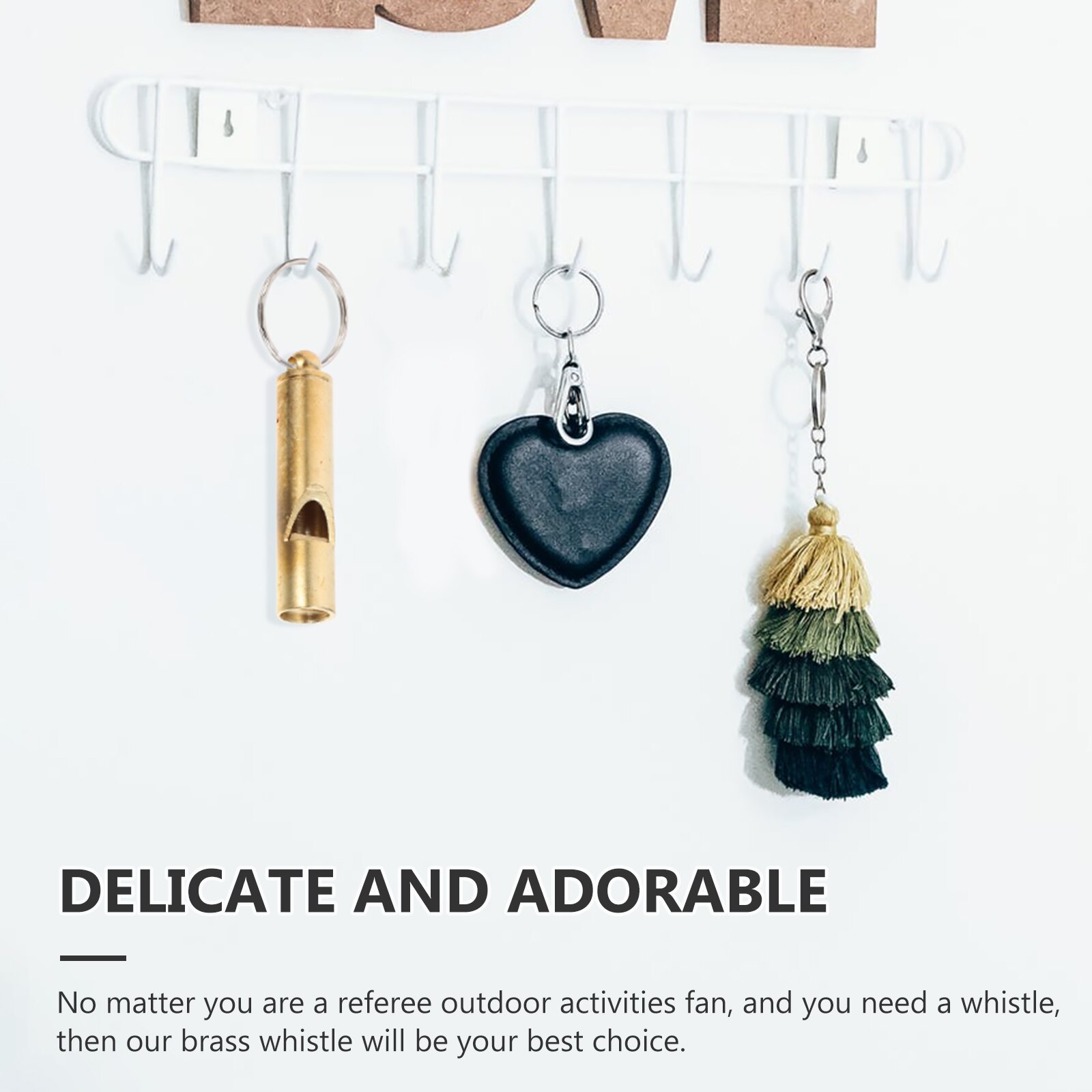 2pcs Vintage Brass Whistles Hand-made Whistle Brass Whistle Keychain Pendant